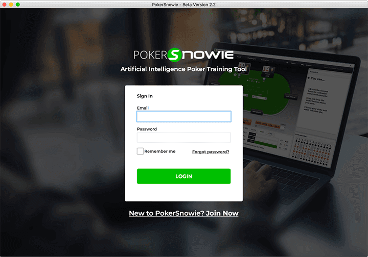 PokerSnowieのログイン画面