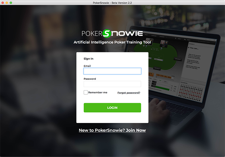 PokerSnowieのログイン画面